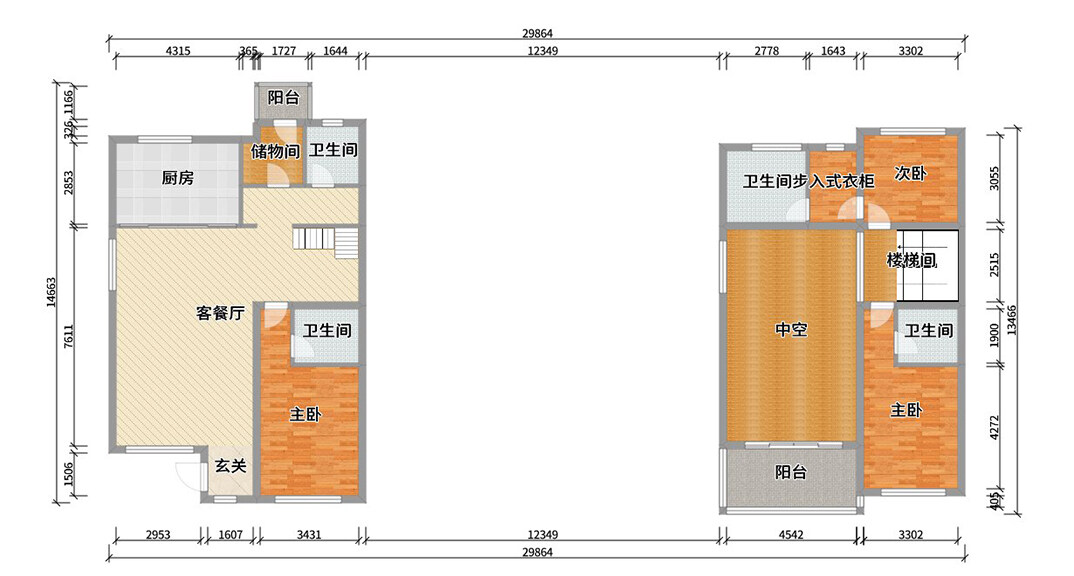 海信千亩园240㎡三室两厅户型平面结构图.jpg